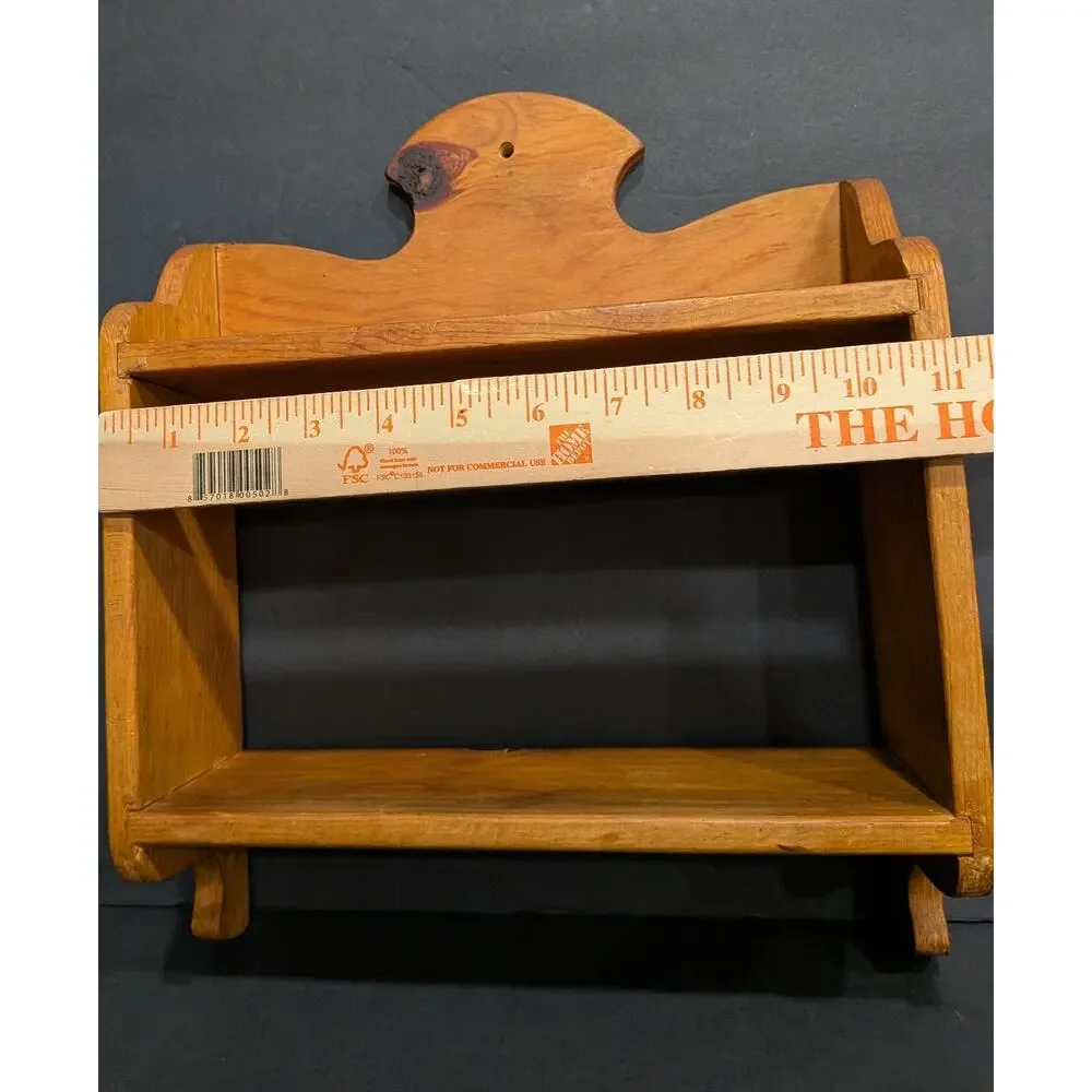 Vintage Pine Wall Shelf Handmade Scalloped Top Farmhouse Spice Rack Cottagecor